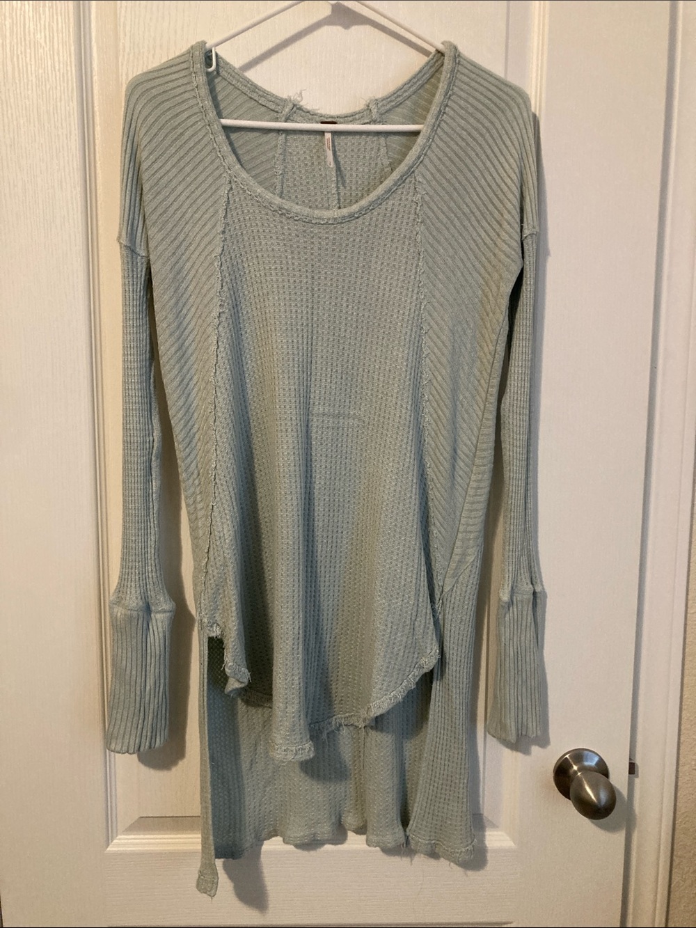 Women’s Free People baby blue Ventura Waffle-Knit top